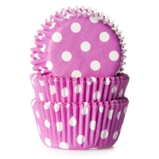[HM1692] Minicápsulas cupcakes fucsia con lunares 60ud House Of Marie