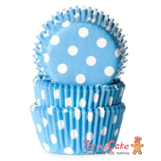 [HM1715] Minicápsulas cupcakes azul con lunares 60ud house of MARIE