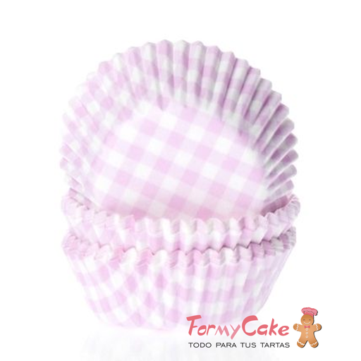 [HM0190] Cápsulas cupcakes cuadrados rosas 50ud house of MARIE