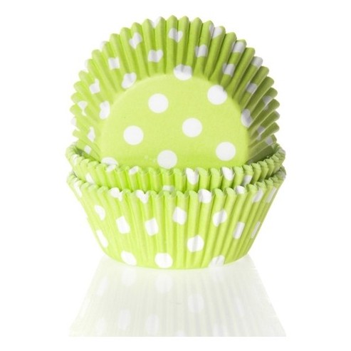 [HM1708] Minicápsulas cupcakes verde lima con lunares 60ud House Of Marie