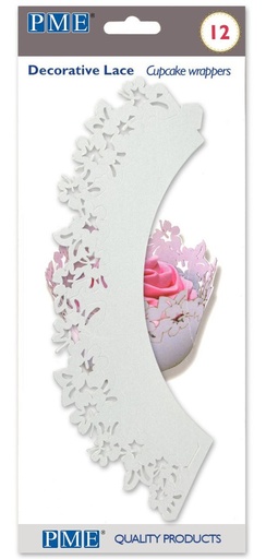 [CW911] Wrappers 12ud flores blancas PME