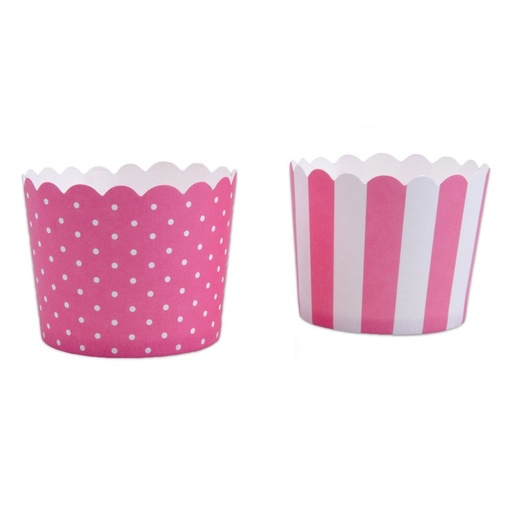 [337053] Mini capsulas para cupcakes rosa-blanco STäDTER