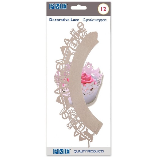 [CW929] Wrappers 12ud bebé rosa PME