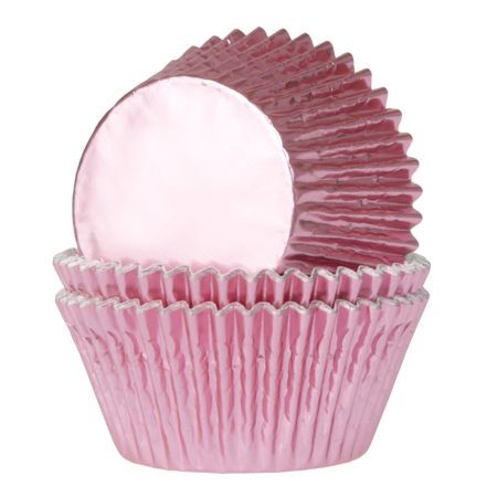 [HM4372] Cápsulas cupcakes rosa bebe metalizadas 24ud House Of Marie