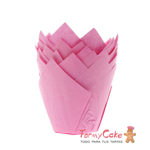 [swk0863] Capsulas para muffin rosa 24ud PASTKOLOR