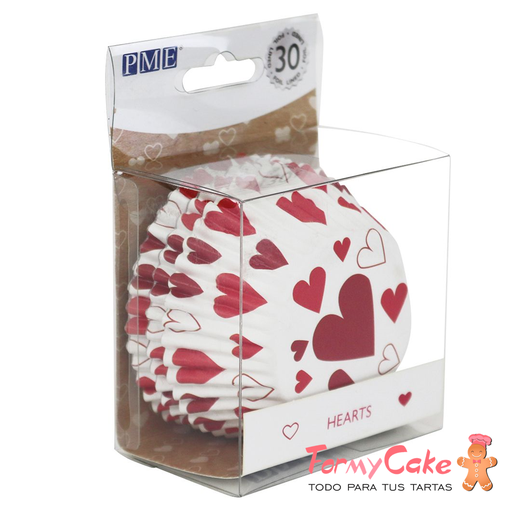[BC825] Cápsulas aluminio corazones 30ud PME