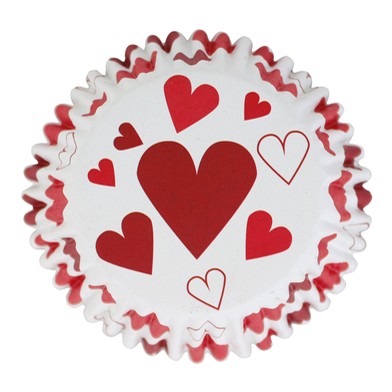 [BC825] Cápsulas cupcakes aluminio corazones 30ud PME