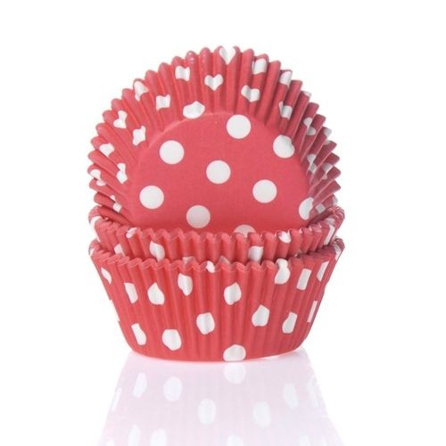 [HM0114] Cápsulas cupcakes roja con lunares 50ud House Of Marie