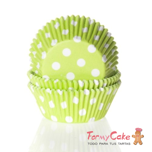 [HM0145] Cápsulas verde lima con lunares 50ud house of MARIE
