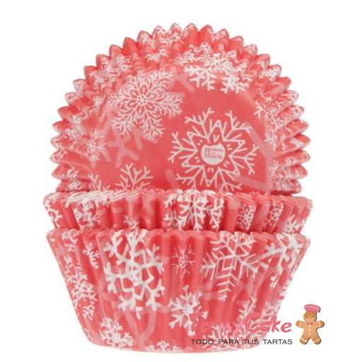 [HM5461] Cápsulas copo de nieve rojo 50ud house of MARIE