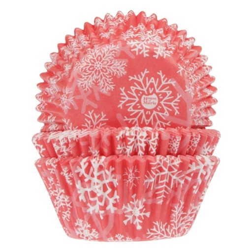 [HM5461] Cápsulas cupcakes copo de nieve rojo 50ud House Of Marie