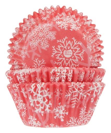 [HM5461] Cápsulas cupcakes copo de nieve rojo 50ud house of MARIE