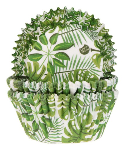 [HM5799] Cápsulas cupcakes hojas verdes 50ud house of MARIE
