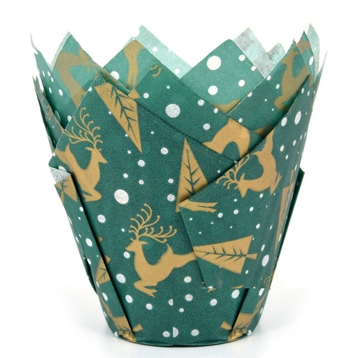 [HM7335] Cápsulas muffins reno dorado 36ud House Of Marie