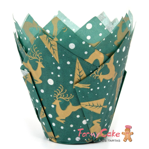 [HM7335] Cápsulas muffins reno dorado 36ud house of MARIE