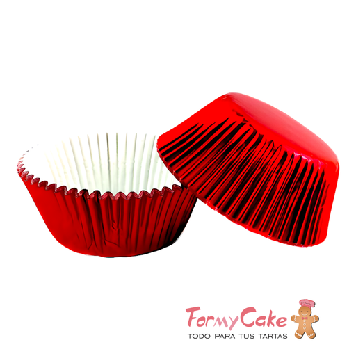 [SWK0806] Capsulas para cupcake rojas metalizadas 40ud PASTKOLOR
