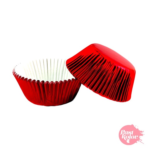 [SWK0806] Capsulas para cupcake rojas metalizadas 40ud PASTKOLOR