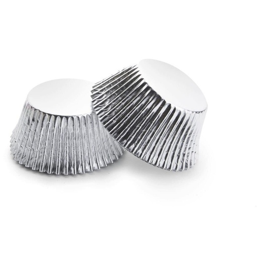 [SWK0807] Capsulas para cupcake plata metalizadas 30ud PASTKOLOR