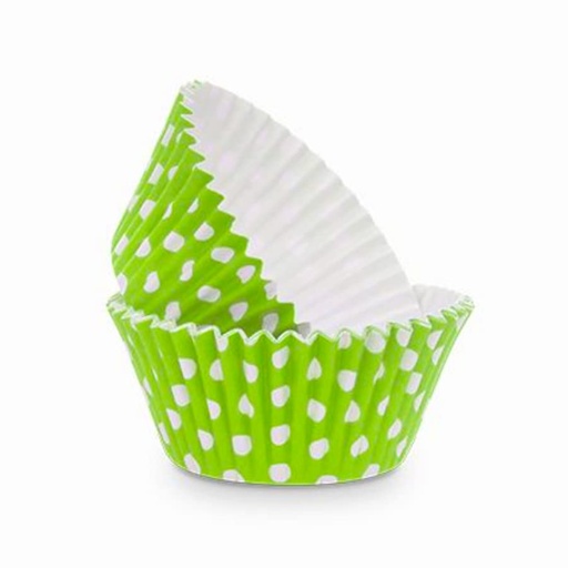 [SWK2266] Capsulas para cupcake verdes con lunares blancos 24ud PASTKOLOR