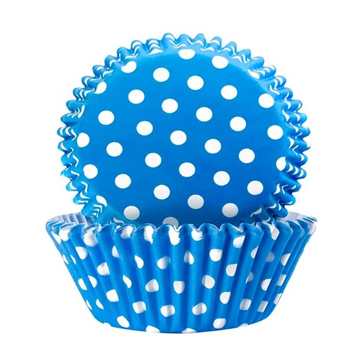[SWK1280] Capsulas para cupcake azules con lunares blancos 24ud PASTKOLOR