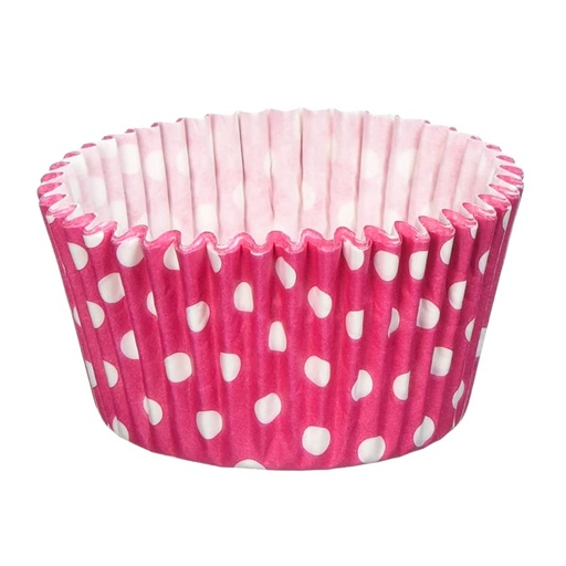 [SWK2374] Capsulas para cupcake fucsias con lunares blancos 24ud PASTKOLOR