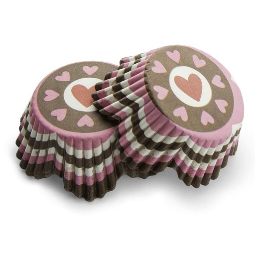 [SWK1139] Capsulas para cupcake corazones (marrones) 48ud PASTKOLOR