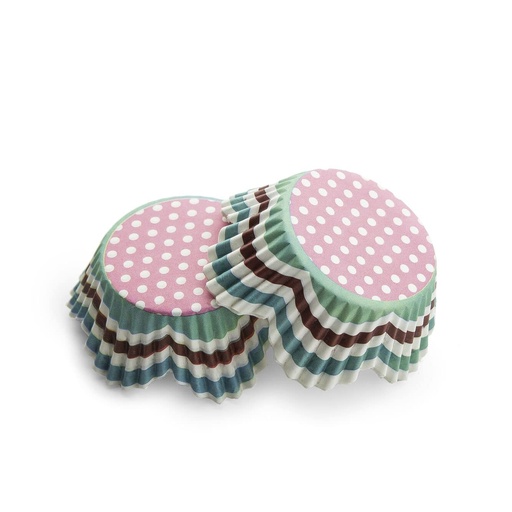 [SWK1136] Capsulas para cupcake rosa lunares 50ud PASTKOLOR