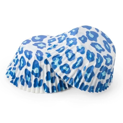 [SWK1000] Capsulas para cupcake leopardo azul 30ud PASTKOLOR