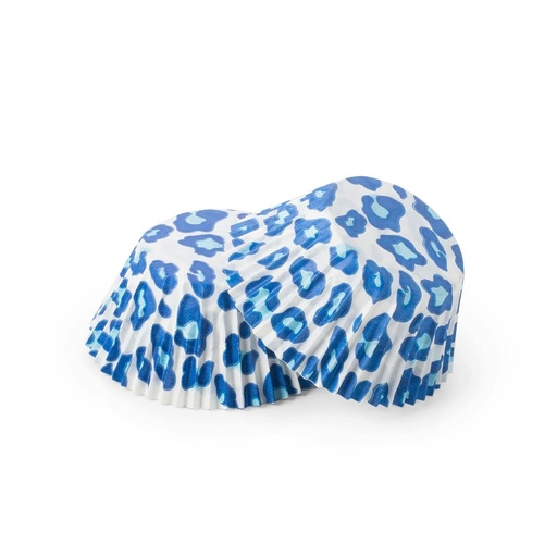 [SWK1000] Capsulas para cupcake leopardo azul 30ud PASTKOLOR
