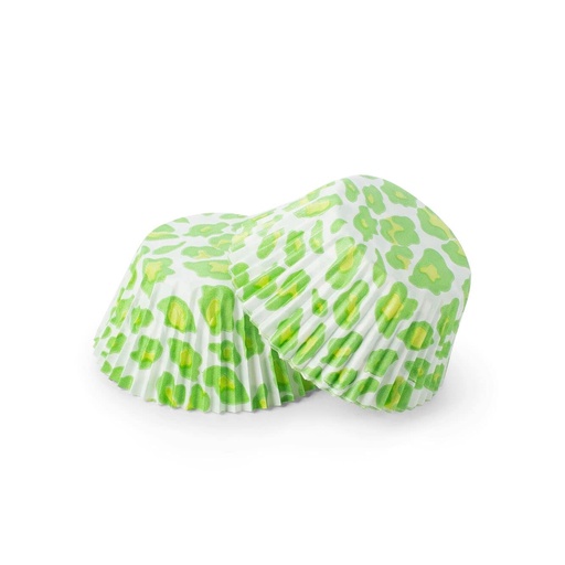 [SWK1002] Capsulas para cupcake leopardo verde 30ud PASTKOLOR