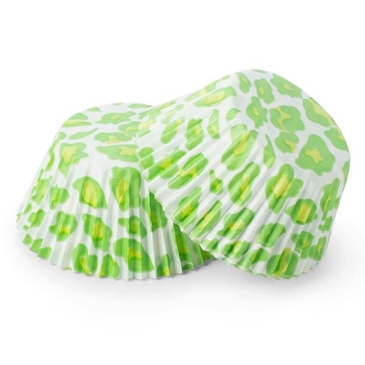 [SWK1002] Capsulas para cupcake leopardo verde 30ud PASTKOLOR