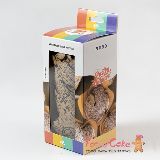 [P080504] Tulipas muffins periódico 50ud pastry COLOURS