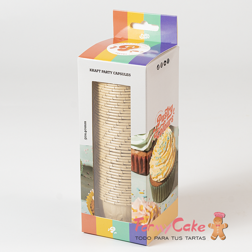 [P080493] Cápsulas fiesta kraft 50ud pastry COLOURS