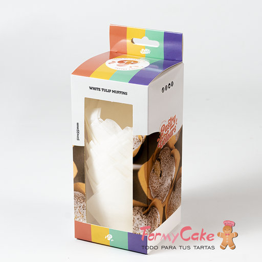[P080505] Tulipas muffins blancas 50ud pastry COLOURS
