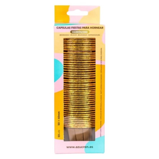 [AZ01558] Cápsulas rigidas marrón-oro 50ud AZUCREN