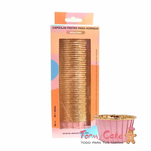[AZ01684] Cápsulas rigidas rosa-oro 50ud AZUCREN