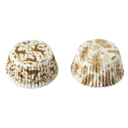 [0339906] Cápsulas cupcakes navidades doradas 36uds DECORA