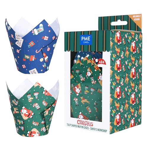 [CH24MC067] Cápsulas muffins navideñas taller de santa 24ud PME