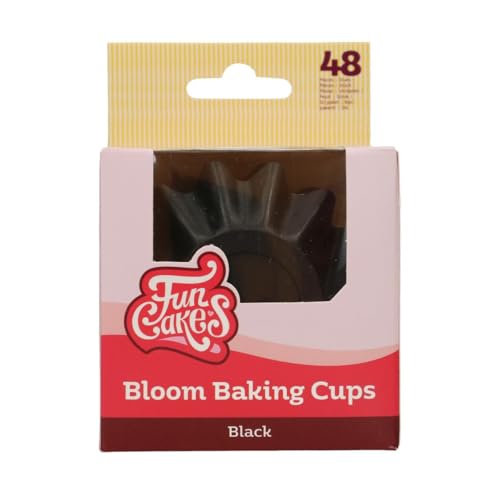 [F84385] Cápsulas para hornear bloom negras 48ud. FUNCAKES