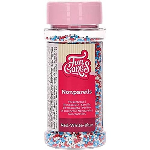 [F51560] Nonpareils azules blancos y rojos 80gr FUNCAKES