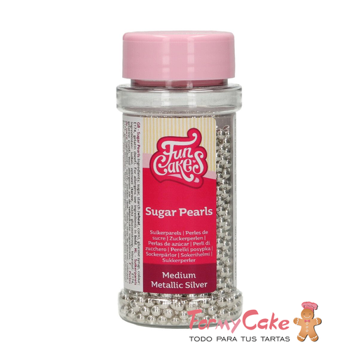 [F51675] Perlas plateadas 80gr FUNCAKES