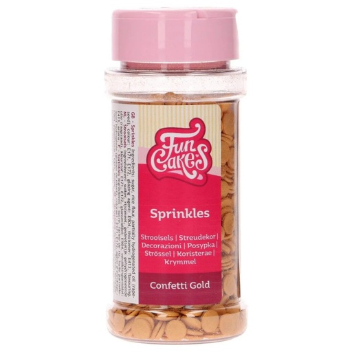 [F52550] Confeti dorado comestible 60gr FUNCAKES