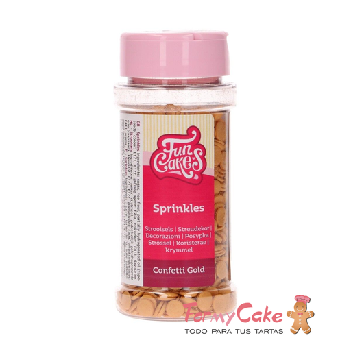 [F52550] Confetti dorado 60gr FUNCAKES