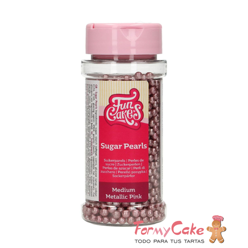 [F51665] Perlas rosas metalizadas 80gr FUNCAKES