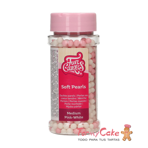 [F52920] Perlas blandas rosa/blanco 60gr FUNCAKES