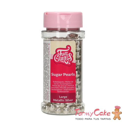 [F51765] Perlas plateadas maxi 80gr FUNCAKES