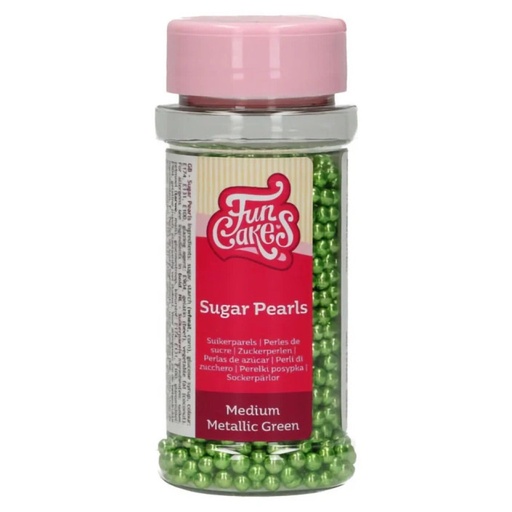 [F51660] Perlas verdes metalizadas 80gr FUNCAKES