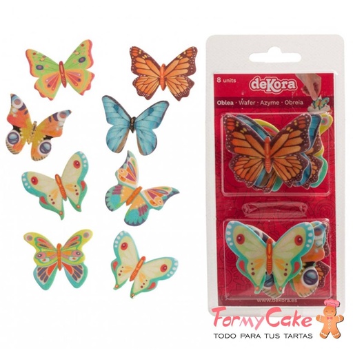 [166014] Kit de mariposas de oblea 8ud DEKORA