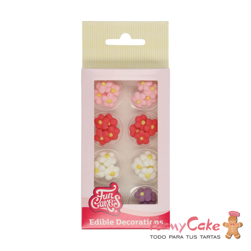 [F50170] Set decoraciones de azúcar pequeñas flores, 32ud. FUNCAKES