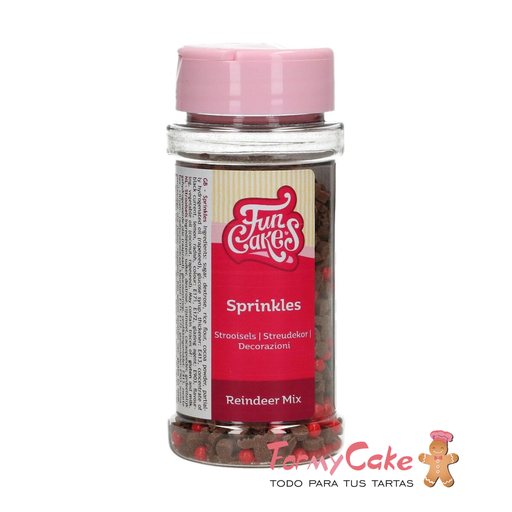 [F52880] Decoración comestible mix renos 55gr FUNCAKES